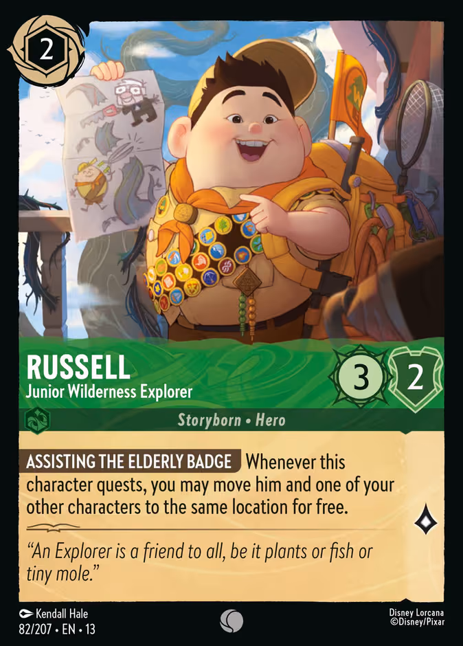 Russell - Junior Wilderness Explorer Lorcana card (82/207, Attack of the Vine!)