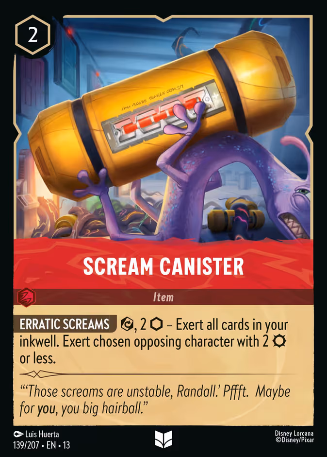 Scream Canister Lorcana card (139/207, Attack of the Vine!)