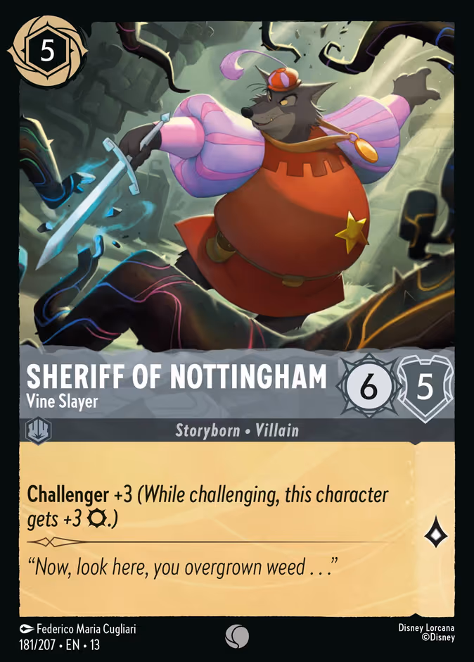 Sheriff of Nottingham - Vine Slayer Lorcana card (181/207, Attack of the Vine!)