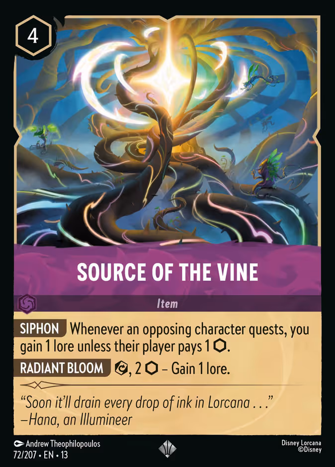Source of the Vine Lorcana card (72/207, Attack of the Vine!)