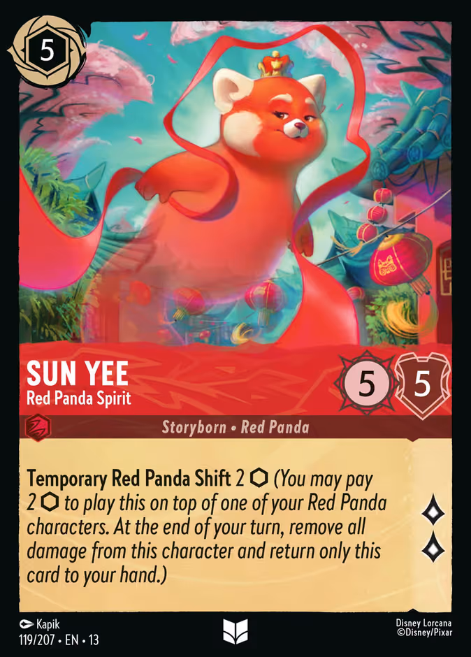 Sun Yee - Red Panda Spirit Lorcana card (119/207, Attack of the Vine!)