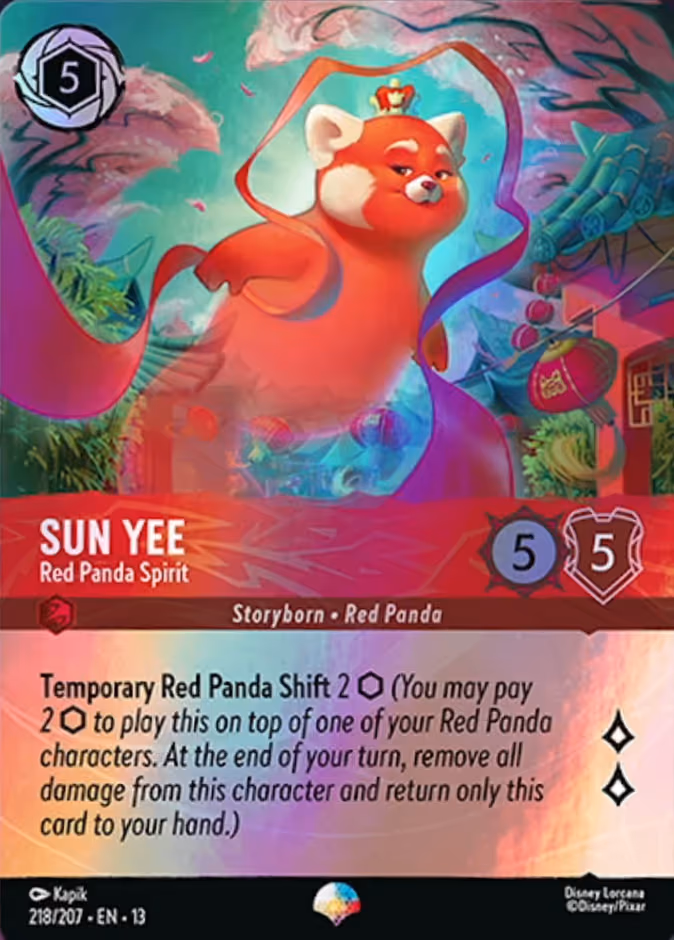 Sun Yee - Red Panda Spirit Lorcana card (218/207, Attack of the Vine!)