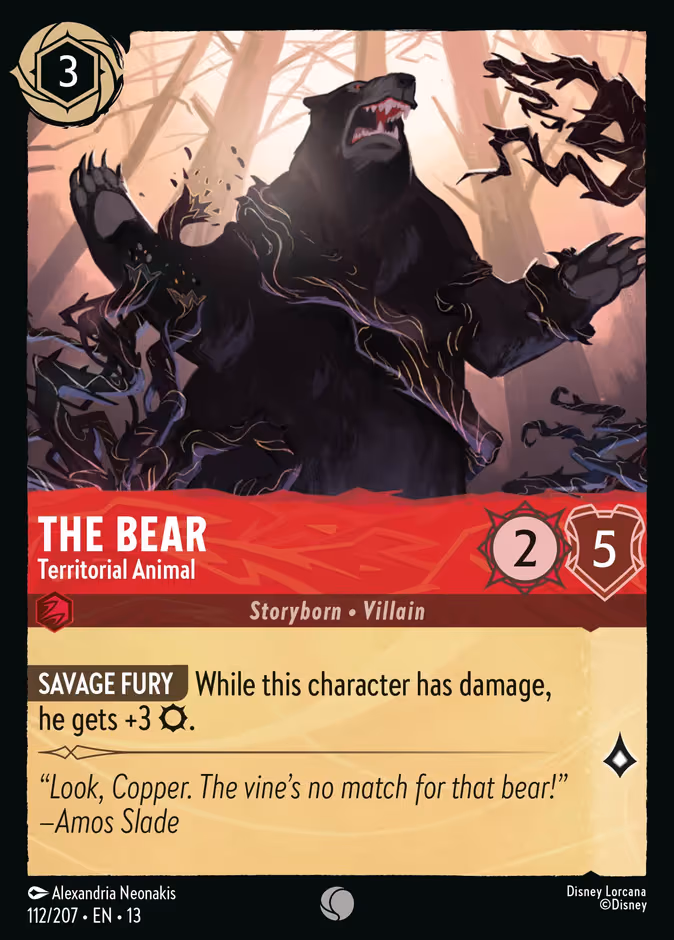 The Bear - Territorial Animal Lorcana card (112/207, Attack of the Vine!)