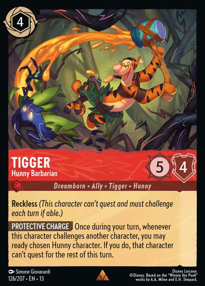 Tigger - Hunny Barbarian Lorcana card (126/207, Attack of the Vine!)