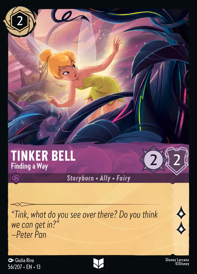 Tinker Bell - Finding a Way Lorcana card (56/207, Attack of the Vine!)