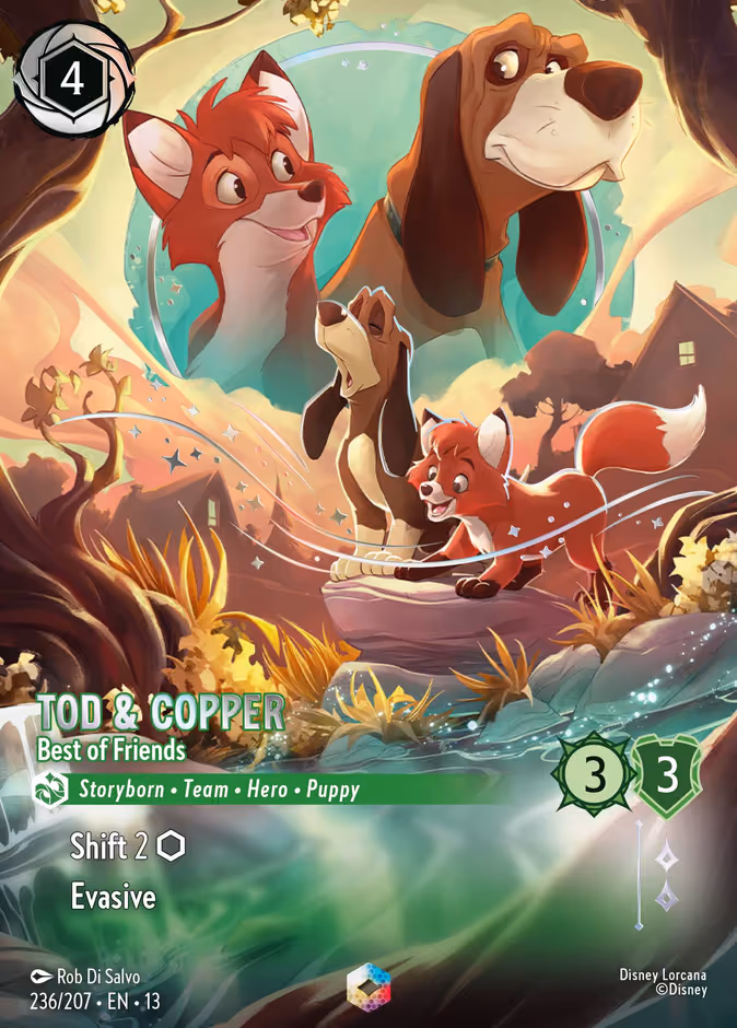 Tod & Copper - Best of Friends Lorcana card (236/207, Attack of the Vine!)