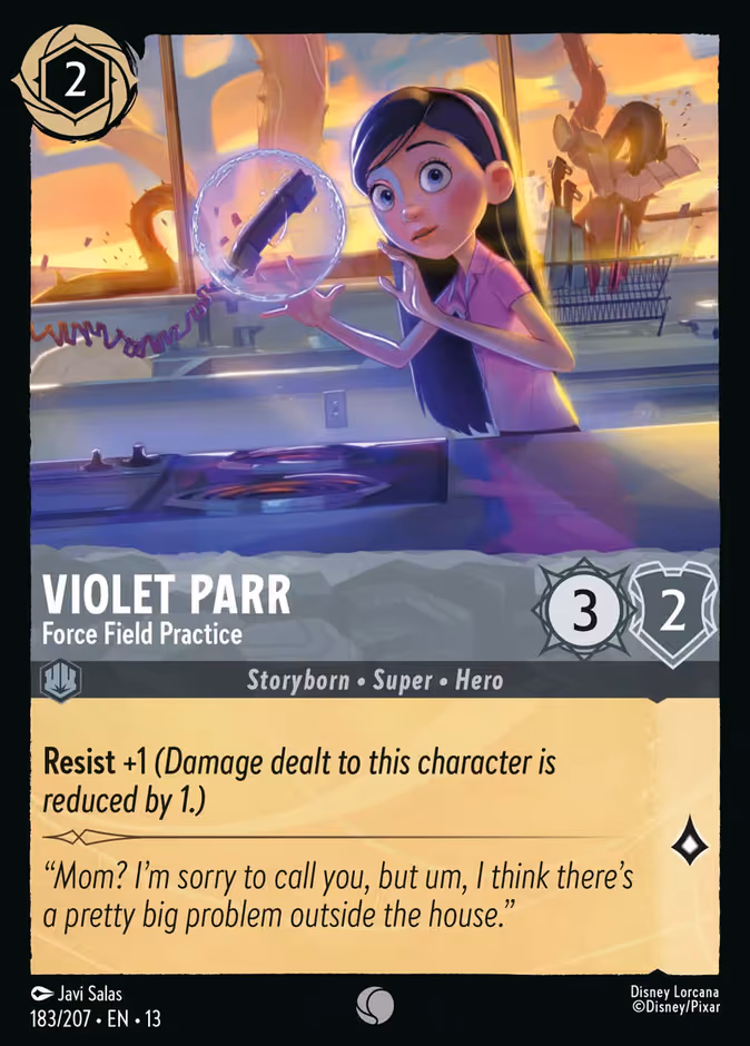 Violet Parr - Force Field Practice Lorcana card (183/207, Attack of the Vine!)