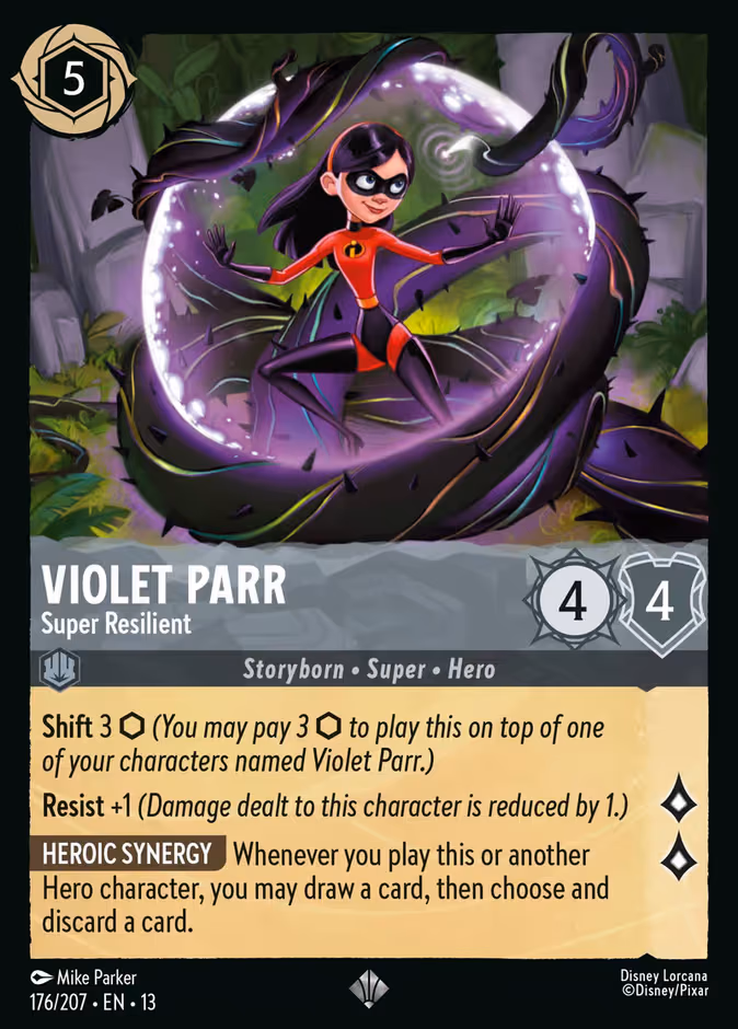 Violet Parr - Super Resilient Lorcana card (176/207, Attack of the Vine!)