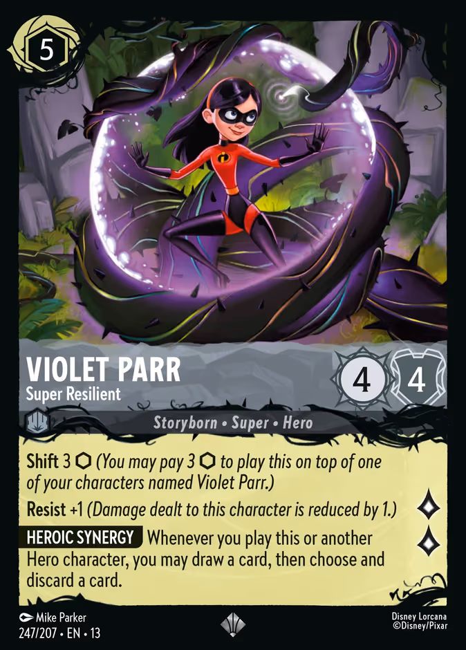 Violet Parr - Super Resilient Lorcana card (247/207, Attack of the Vine!)