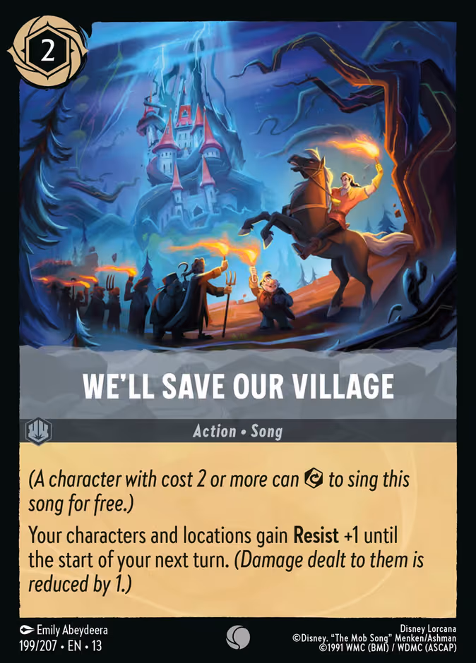 We'll Save Our Village Lorcana card (199/207, Attack of the Vine!)