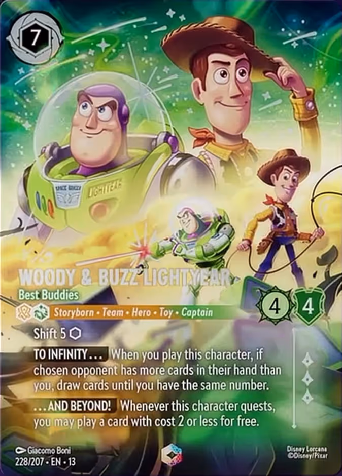 Woody & Buzz Lightyear - Best Buddies Lorcana card (228/207)
