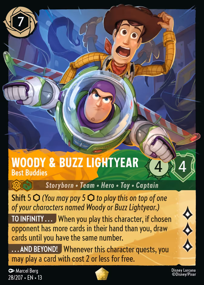 Woody & Buzz Lightyear - Best Buddies Lorcana card (28/207, Attack of the Vine!)