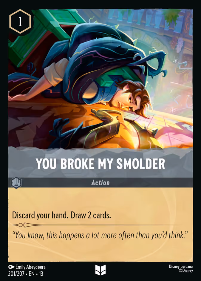 You Broke My Smolder Lorcana card (201/207, Attack of the Vine!)