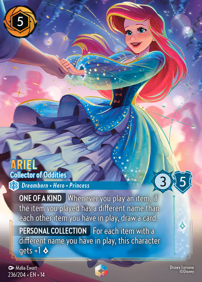 Ariel - Collector of Oddities (Enchanted) Lorcana card (236/204, Hyperia City)