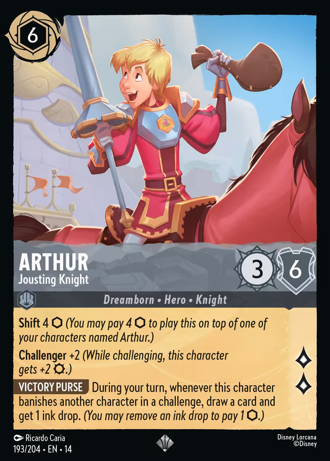 Arthur - Jousting Knight Lorcana card (193/201, Hyperia City)