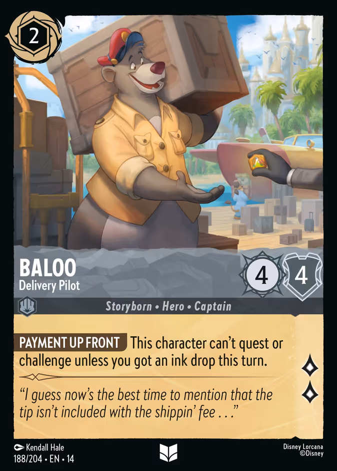Baloo - Delivery Pilot Lorcana card (188/204, Hyperia City)