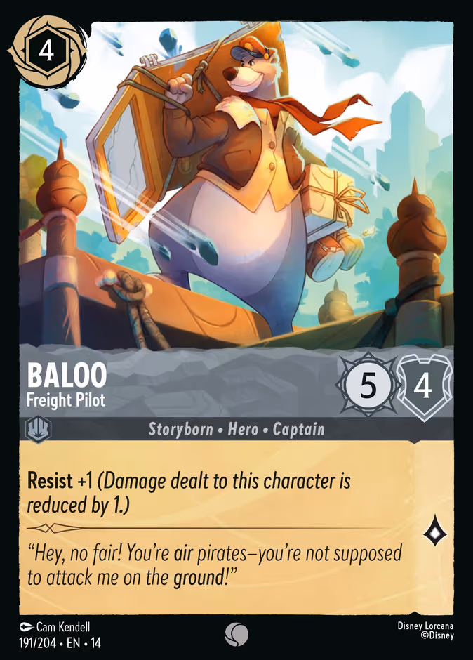 Baloo - Freight Pilot Lorcana card (191/201, Hyperia City)