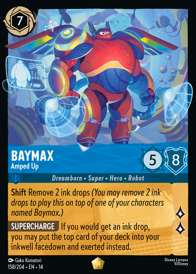 Baymax - Amped Up Lorcana card (158/204, Hyperia City)