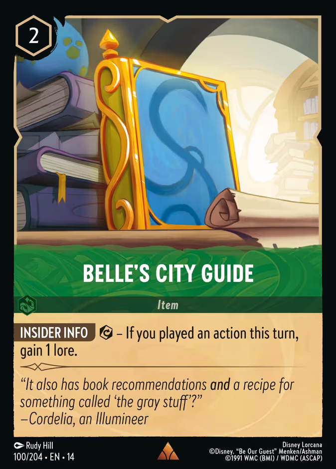 Belle's City Guide Lorcana card (100/204, Hyperia City)