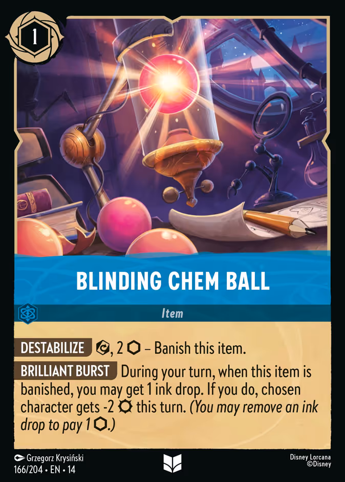 Blinding Chem Ball Lorcana card (166/204, Hyperia City)