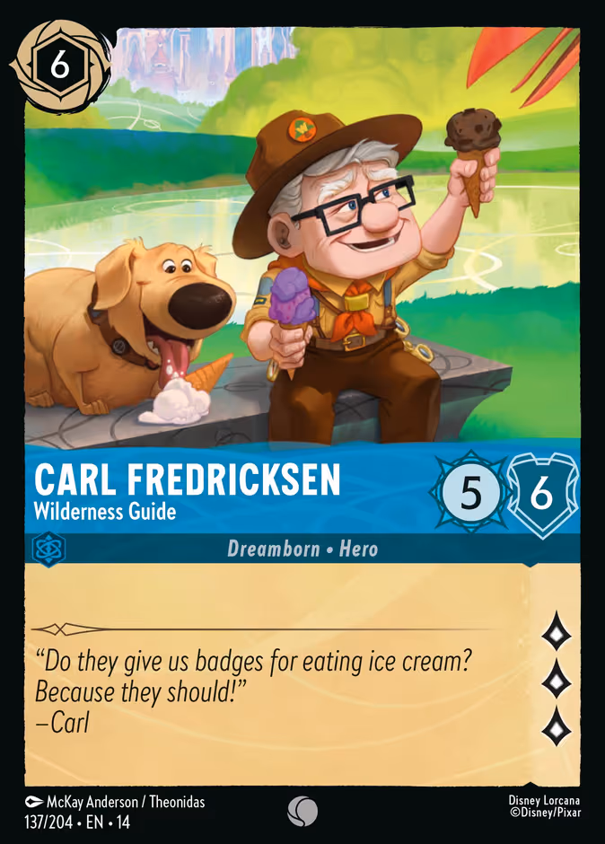Carl Fredricksen - Wilderness Guide Lorcana card (137/204, Hyperia City)