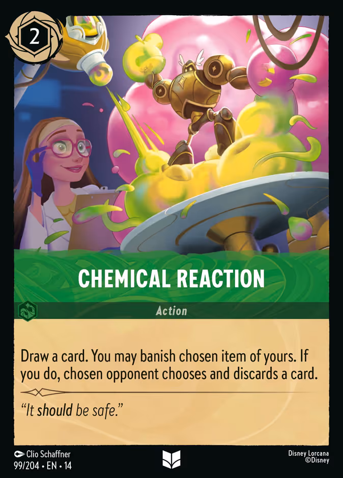 Chemical Reaction Lorcana card (99/204, Hyperia City)