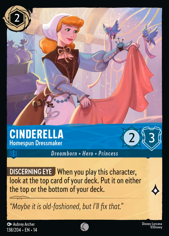 Cinderella - Homespun Dressmaker Lorcana card (138/197)