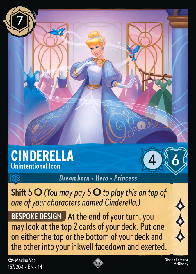 Cinderella - Unintentional Icon Lorcana card (157/197, Hyperia City)