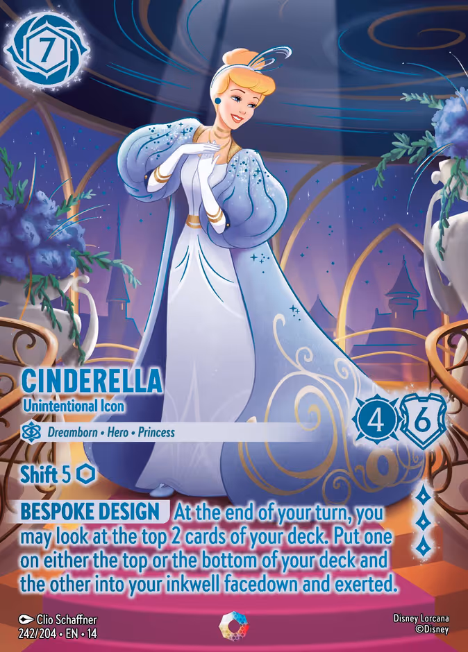 Cinderella - Unintentional Icon (Iconic) Lorcana card (242/197, Hyperia City)