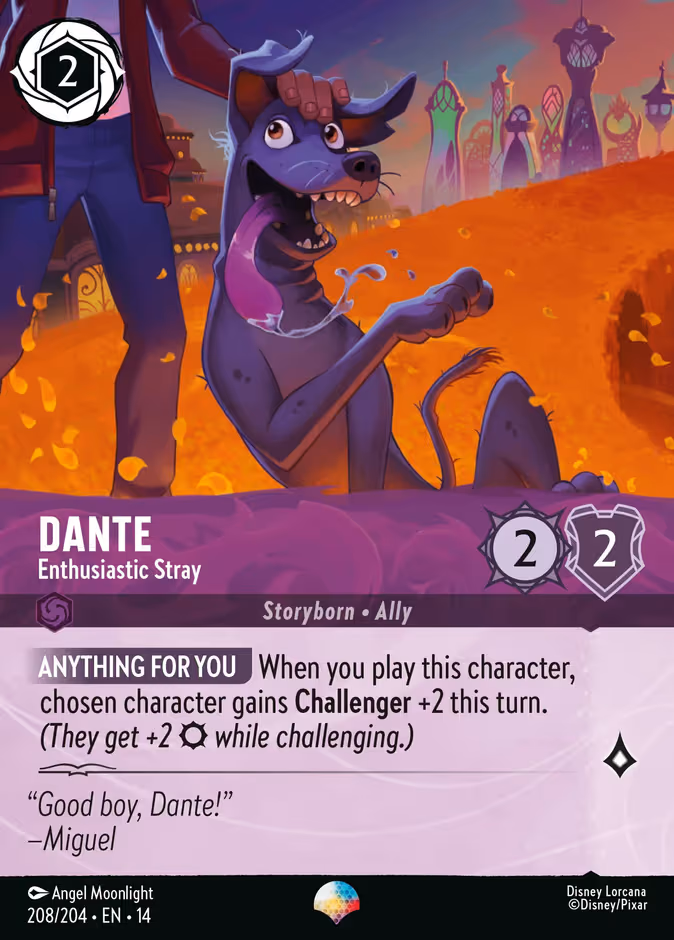 Dante - Enthusiastic Stray Lorcana card (208/204, Hyperia City)