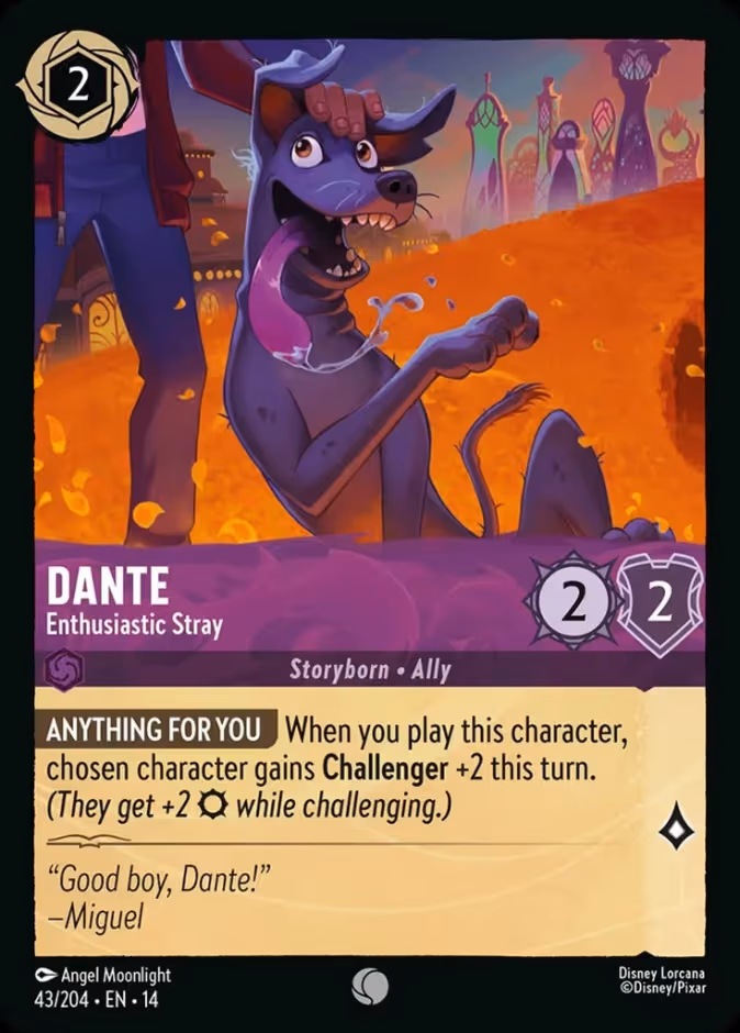 Dante - Enthusiastic Stray Lorcana card (43/204, Hyperia City)