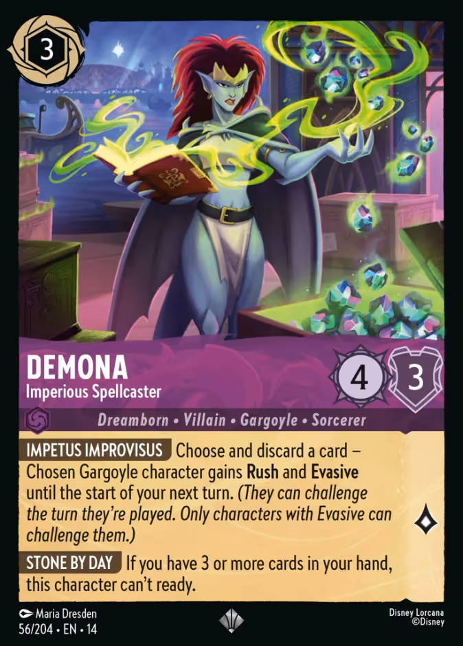 Demona - Imperious Spellcaster Lorcana card (56/204, Hyperia City)