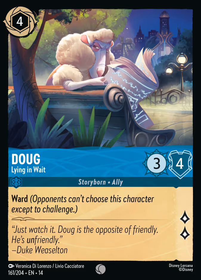 Doug - Lying in Wait Lorcana card (161/197, Hyperia City)