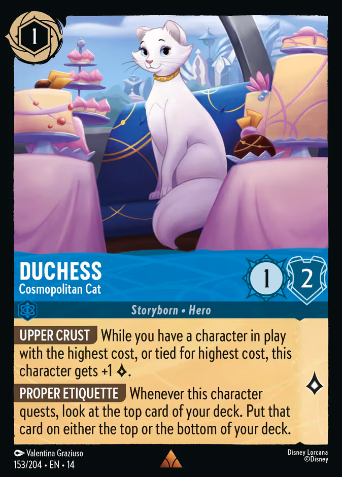 Duchess - Cosmopolitan Cat Lorcana card (153/197, Hyperia City)