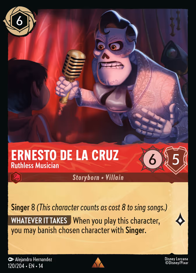 Ernesto de la Cruz - Ruthless Musician Lorcana card (120/197, Hyperia City)