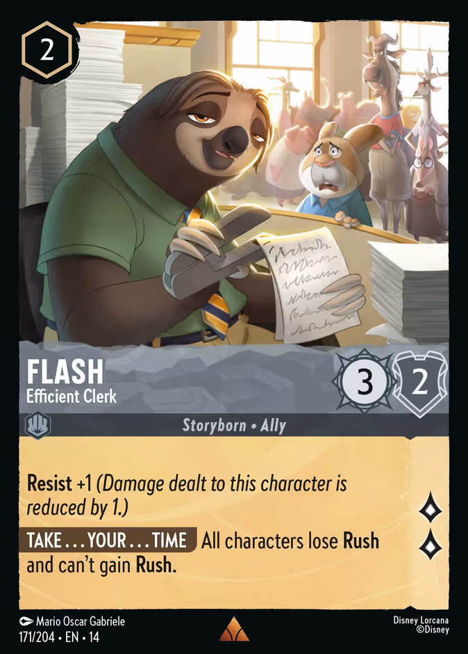 Flash - Efficient Clerk Lorcana card (171/204, Hyperia City)
