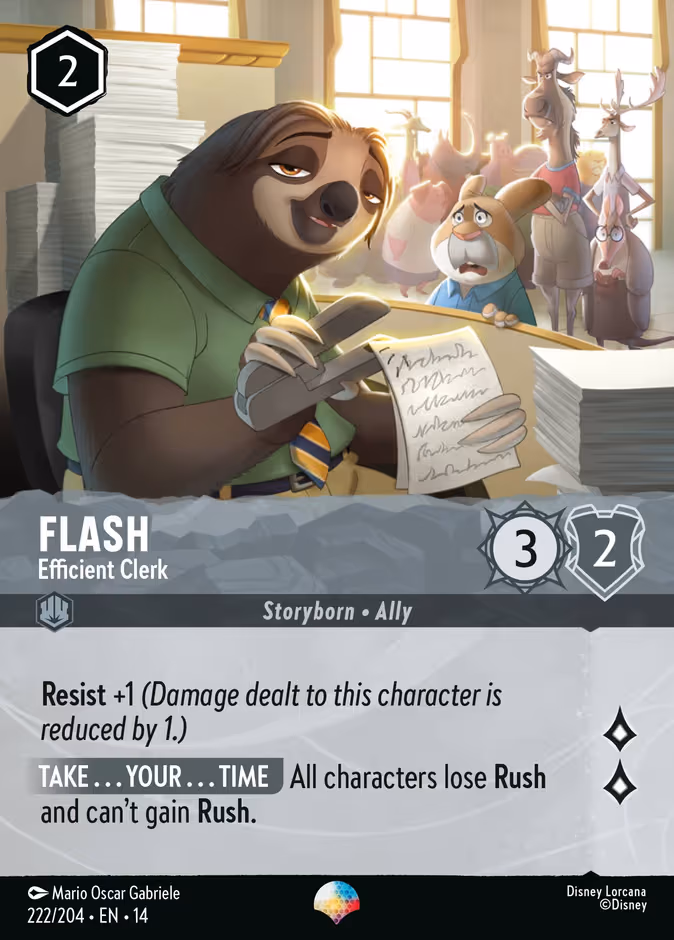 Flash - Efficient Clerk Lorcana card (222/204, Hyperia City)