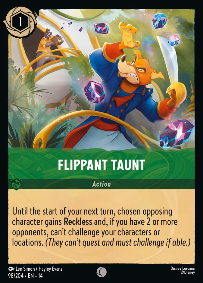 Flippant Taunt Lorcana card (98/201, Hyperia City)