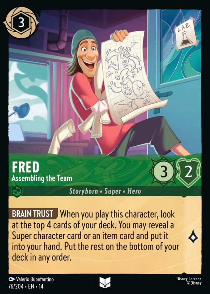 Fred - Assembling the Team Lorcana card (76/204, Hyperia City)