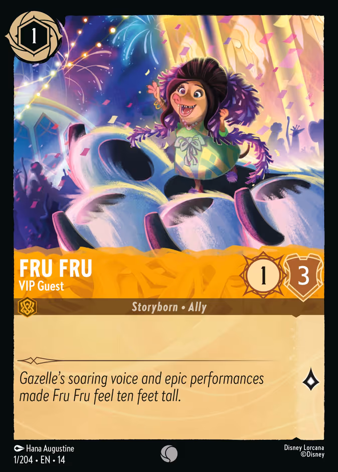 Fru Fru - VIP Guest Lorcana card (1/201, Hyperia City)