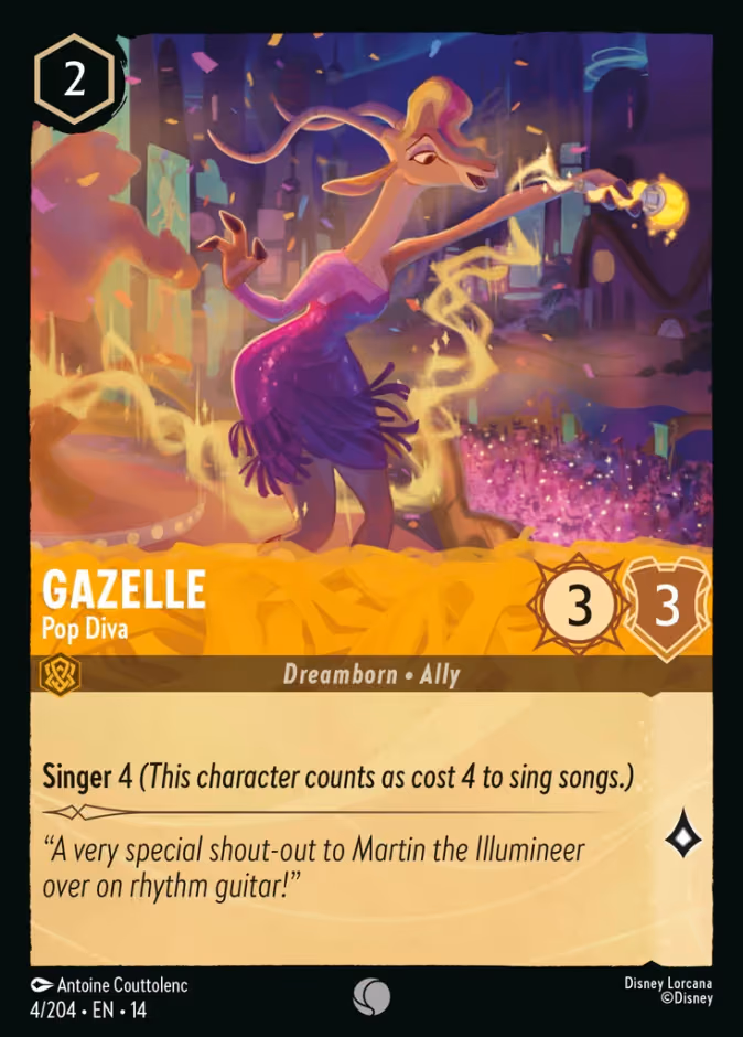 Gazelle - Pop Diva Lorcana card (4/204, Hyperia City)