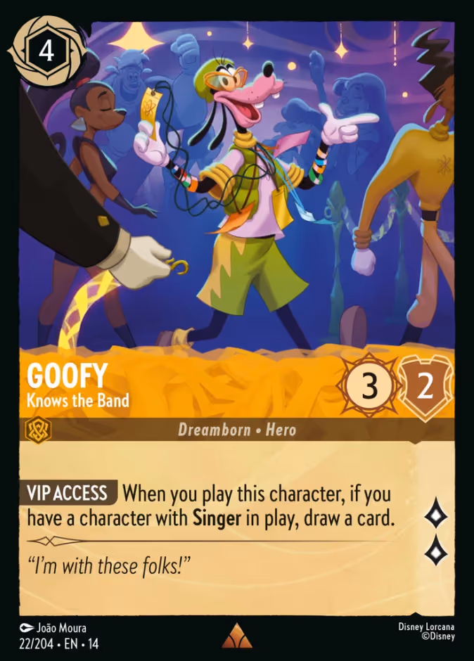 Goofy - Knows the Band Lorcana card (22/204, Hyperia City)