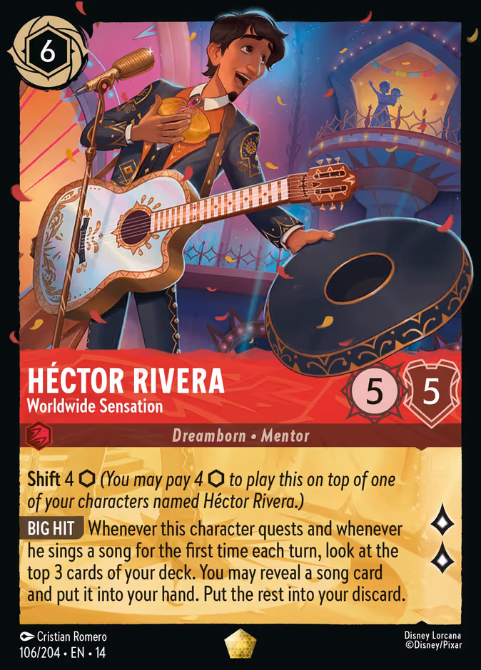 Héctor Rivera - Worldwide Sensation Lorcana card (106/204)