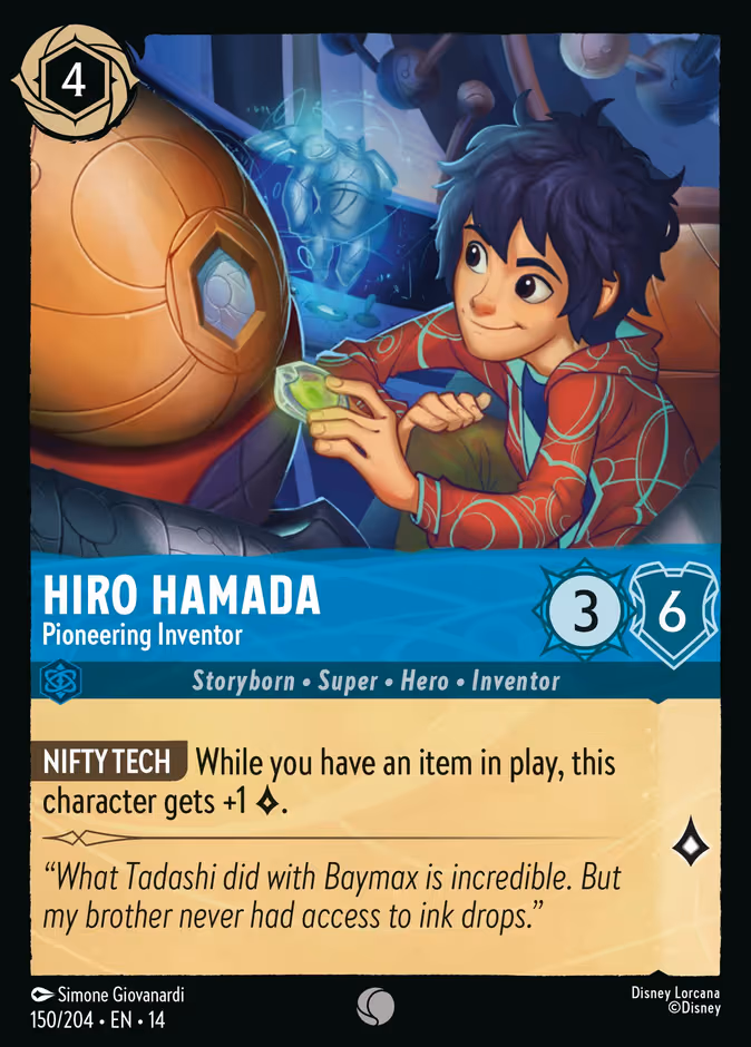 Hiro Hamada - Pioneering Inventor Lorcana card (150/201)