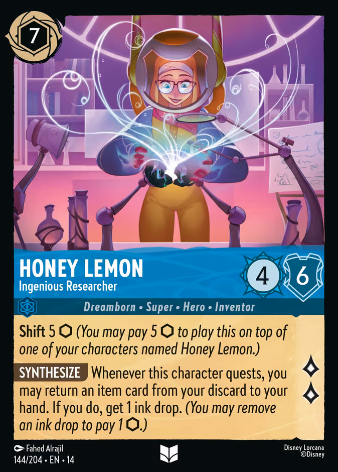 Honey Lemon - Ingenious Researcher Lorcana card (144/204)