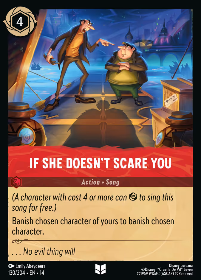 If She Doesn't Scare You Lorcana card (130/204, Hyperia City)
