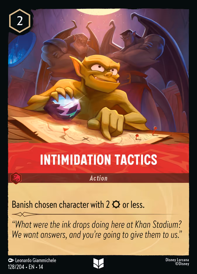 Intimidation Tactics Lorcana card (128/201, Hyperia City)