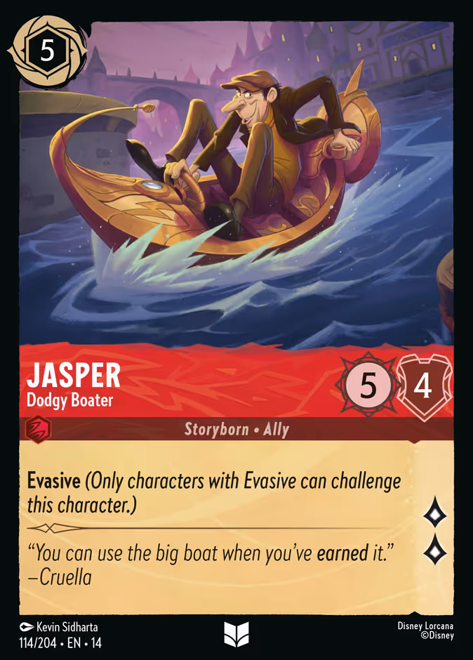 Jasper - Dodgy Boater Lorcana card (114/201, Hyperia City)