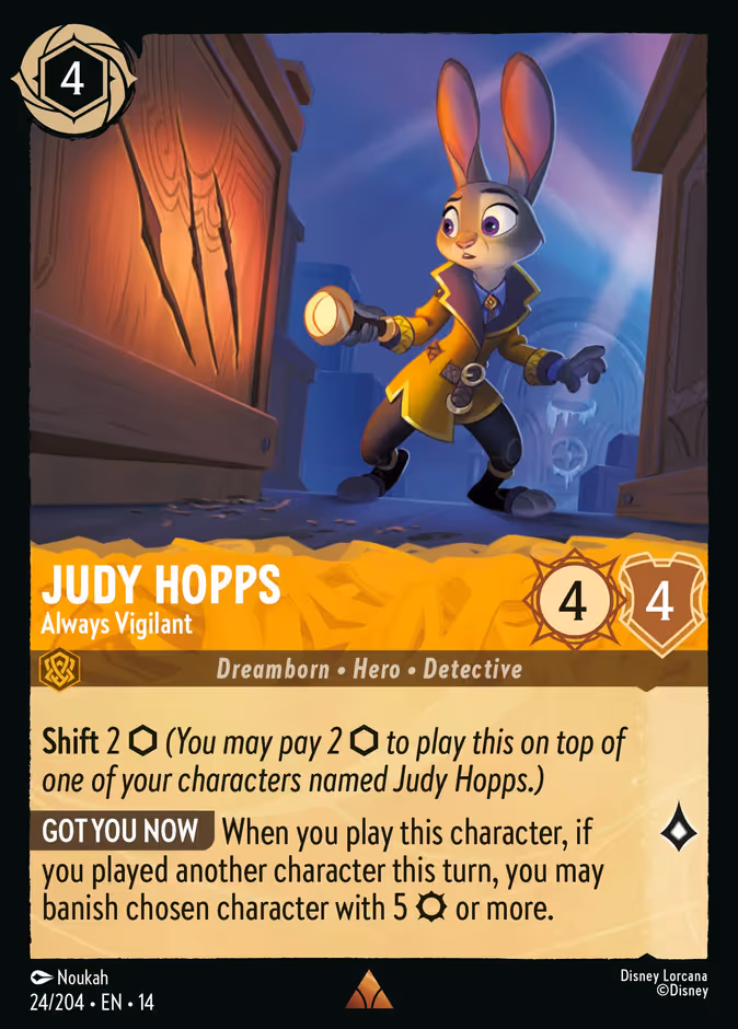 Judy Hopps - Always Vigilant Lorcana card (24/201)