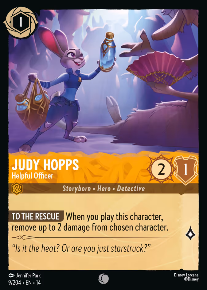 Judy Hopps - Helpful Officer Lorcana card (9/201, Hyperia City)